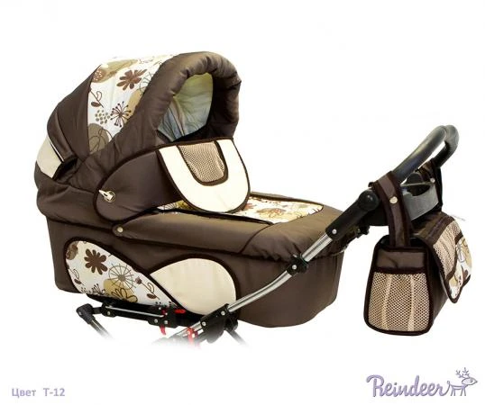 Фото Коляска 2в1 Reindeer Twin set 2 с конвертом T-12 Коричневая