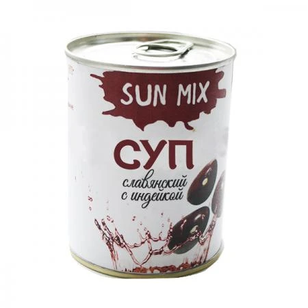 Фото Славянский суп с индейкой. Консервированные супы Sun Mix (340 гр.)