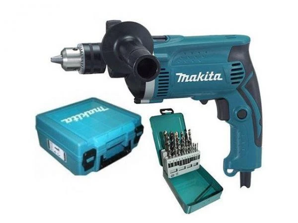 Фото Дрель ударная MAKITA HP 1630 KX 2 в чем. + набор сверл (710 Вт