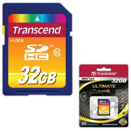 Фото Карта памяти SDHC, 32 Gb, TRANSCEND, скорость передачи данных 10 Мб/сек. (class 10)