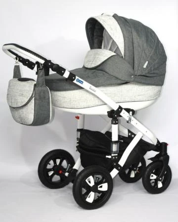 Фото Коляска 2в1 BeBe-Mobile Toscana Deluxe Len 604K серый + лен серый