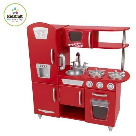 Фото Игрушка кухня из дерева "Винтаж", цвет Красный (Red Vintage Kitchen) (53173_KE)