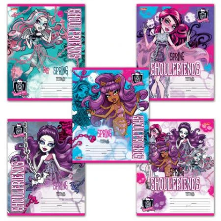 Фото Тетрадь 12 л., HATBER, клетка, блестки, "Monster High"