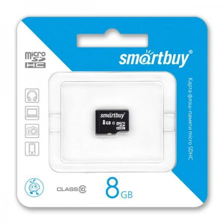 Фото SD micro карта памяти 8GB без адаптеров класс 10 Smartbuy