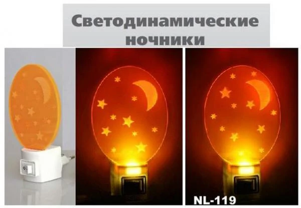 Фото Ночник Camelion NL-119 "Месяц" FLASH (светодиодный ночник с выключателем, 220V, 0.7W)