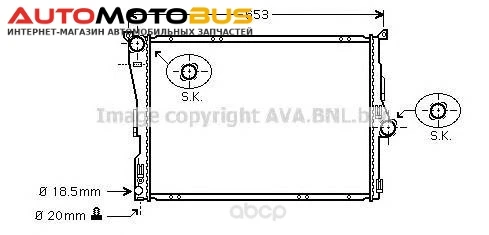 Фото Радиатор охлаждения двигателя Ava BW2288