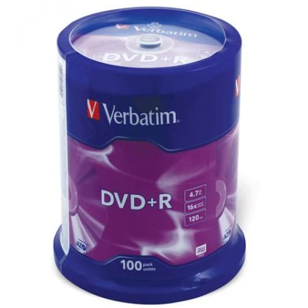 Фото Диски DVD+R (плюс) VERBATIM 4,7 Gb 16x