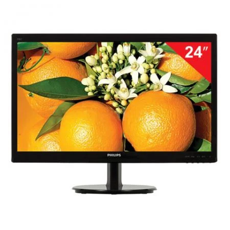 Фото Монитор LED 24" (61 см) PHILIPS 246V5LHAB, 1920x1080, TN+film, 16:9, HDMI, D-Sub, 250 cd, 5 ms, черный