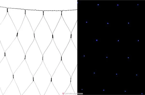 Фото Электрогирлянда со светодиодами-сеть 130х140 см 220в 100 led голубой