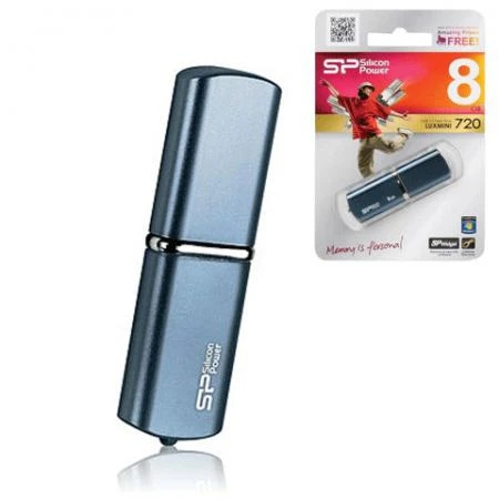 Фото Флэш-диск 8 GB, SILICON POWER Luxmini 720, USB 2.0, металлический корпус, синий