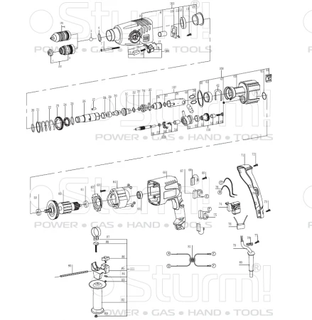 Фото Sturm! Кронштейн в сборе перфоратора Sturm! RH2509BZ (рис. 108)