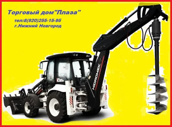 Фото Аренда, услуги ямобура на базе экскаватора-погрузчика JCB.