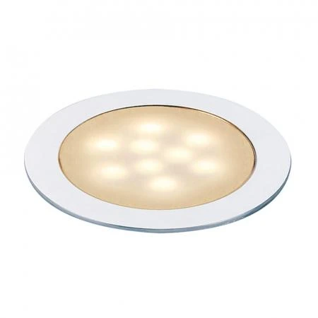 Фото LED SLIM LIGHT светильник встраиваемый IP67 c 9 SMD LED, 0.5Вт, 3000K, 20lm, 12В~, полир. алюминий | 550672 SLV