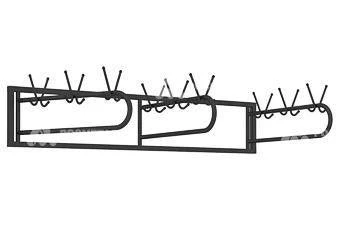 Фото Вешалка настенная 18 крючков, м/к черный арт.951