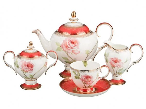 Фото Чайный сервиз на 6 персон 15 пр.1000/250/200/300 мл. Porcelain Manufacturing (22-1067)