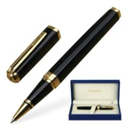 фото Ручка-роллер WATERMAN "Exception Black GT Slim", корпус нержавеющая сталь, позолоченные детали, черная