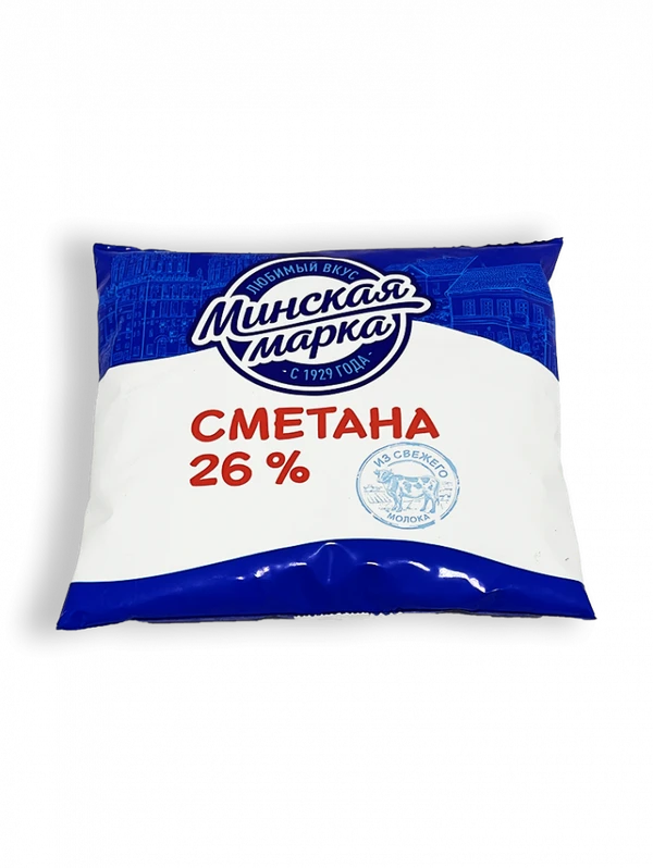 Фото Сметана Минская марка 26% 400г фин-пак