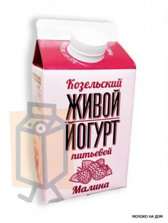 Фото Йогурт "Живой" малина 2,5% 450г пюр-пак (г. Козельск, Россия)