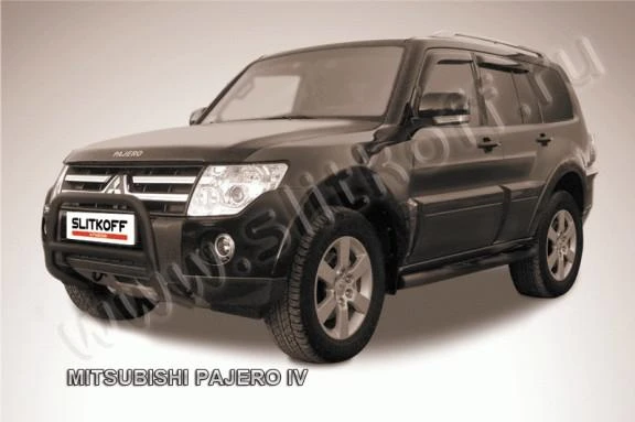 Фото Slitkoff Кенгурятник d57 низкий черный MITSUBISHI PAJERO IV