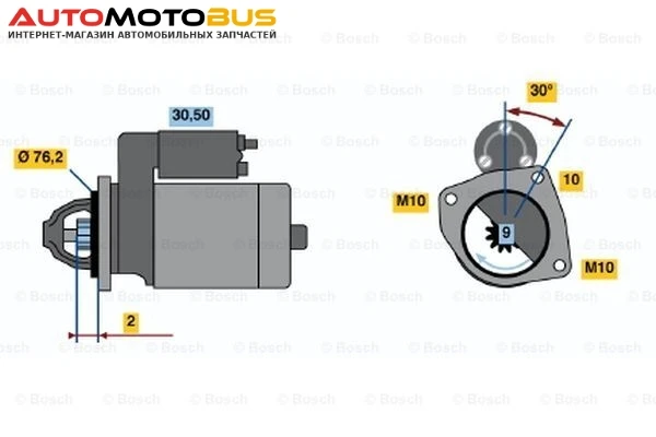 Фото Стартер Bosch 0 986 017 910