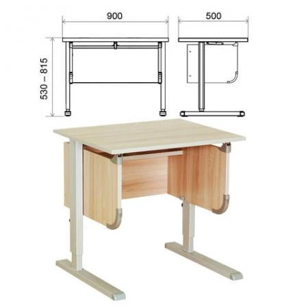 Фото Стол-парта регулируемый "ДЭМИ" СУТ.28