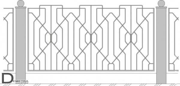 Фото Кованый забор З-024 (1.8м. x 2.8 м)