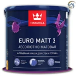 фото Краска Tikkurila Euro Matt 3 C для стен и потолков, 2,7 л.