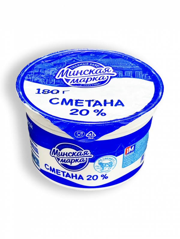 Фото Сметана Минская марка 20% 180г стакан