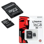 фото Карта памяти micro SDHC, 16 Gb, KINGSTON, скорость передачи данных 4 Мб/сек. (class 4), с адаптером