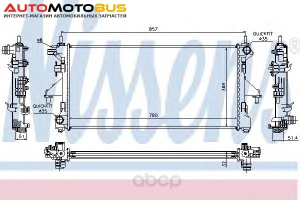 Фото Радиатор охлаждения двигателя Nissens 63555A