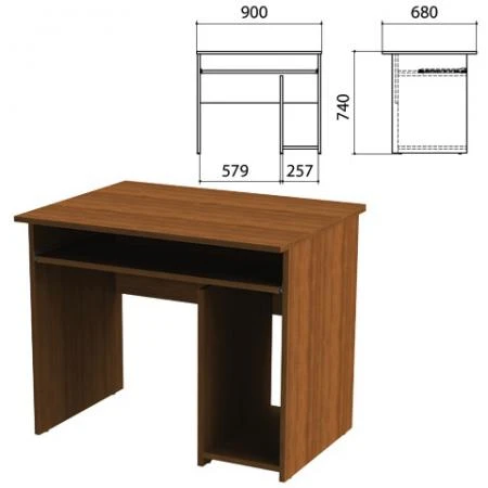 Фото Стол компьютерный "Эко", 900х680х740 мм, орех