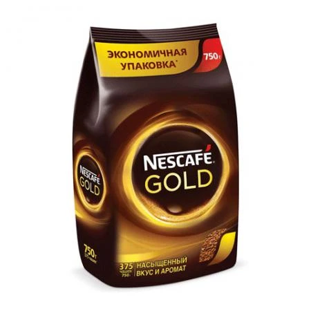 Фото Кофе растворимый NESCAFE "Gold", сублимированный, 750 г, мягкая упаковка