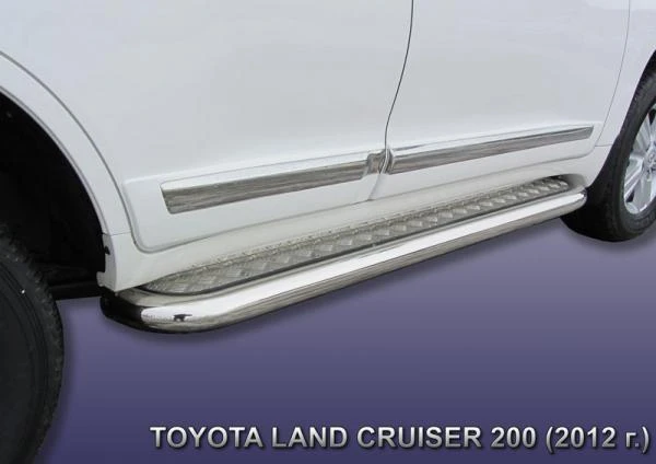 Фото Slitkoff Защита порогов d76 с листом Toyota Land Cruiser 200 2012