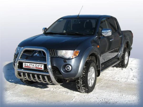 Фото Slitkoff Кенгурятник d76 высокий с защитой картера Mitsubishi L 200 Triton