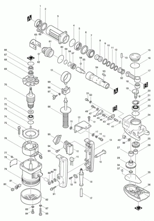 Фото Makita Резиновая прокладка HR3850/B/K перфоратор Makita HR3850K рис.( 35)