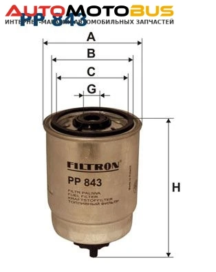 Фото Фильтр топливный FILTRON PP843