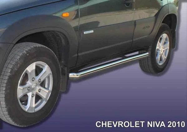 Фото Slitkoff Защита порогов d76 труба Chevrolet Niva 2010