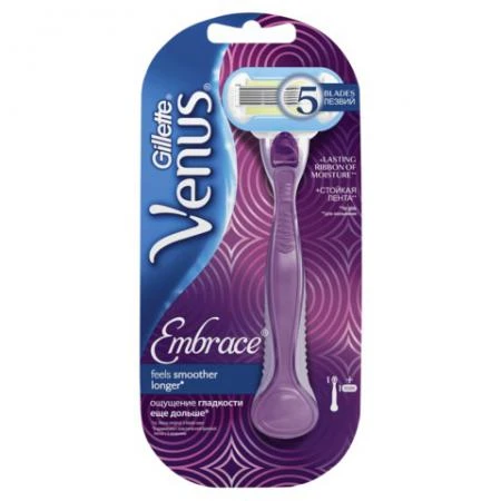 Фото Бритва GILLETTE VENUS (Жиллет Венус) "Embrace", с 1 сменной кассетой, для женщин