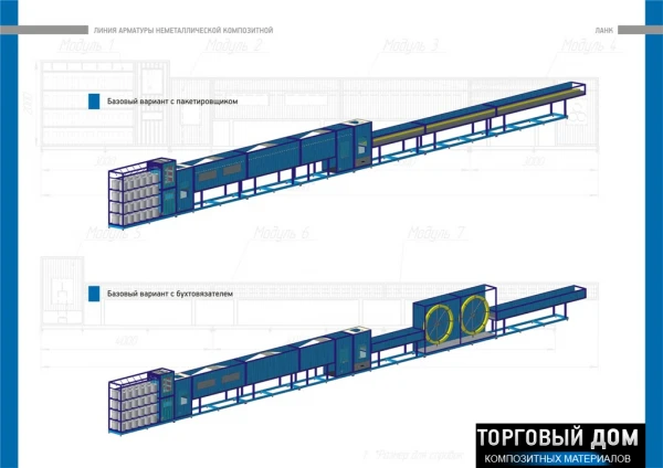 Фото Линия для производства стеклопластиковой арматуры.