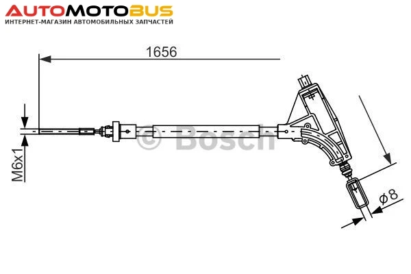 Фото Трос стояночного тормоза BOSCH 1 987 477 871