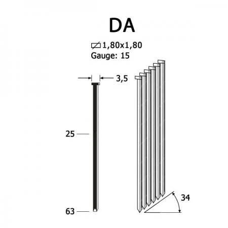 Фото Гвозди DA/25 galv