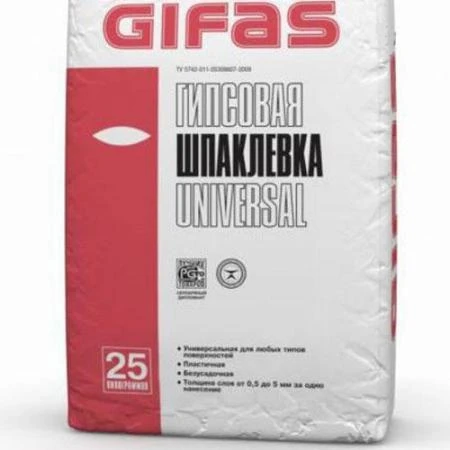 Фото Шпатлевка Gifas Универсал гипсовая 25 кг