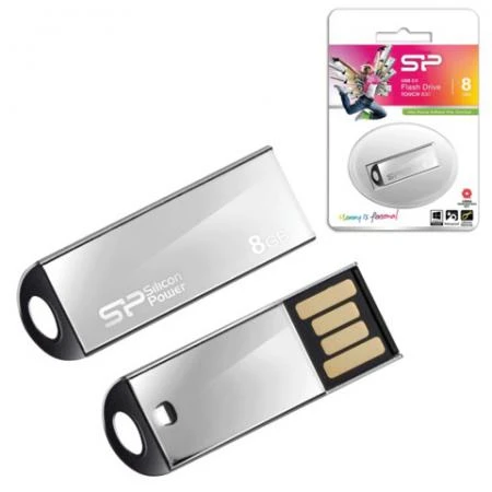 Фото Флэш-диск 8 GB, SILICON POWER Touch 830, USB 2.0, серебристый