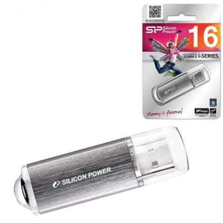 Фото Флэш-диск 16 GB, SILICON POWER ultima II-I Series, USB 2.0, серебристый