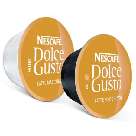 Фото Капсулы для кофемашин NESCAFE Dolce Gusto Latte Machiato, натуральный кофе 8 шт. х 6,5 г, молочная капсула 8 шт. х 17,8 г