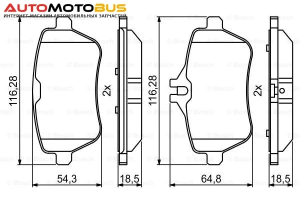 Фото Комплект тормозных дисковых колодок Bosch 0 986 494 790