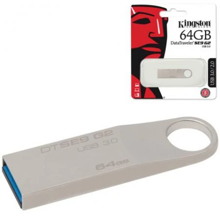 Фото Флэш-диск 64 GB, KINGSTON DataTraveler SE9 G2, USB 3.0, серебристый