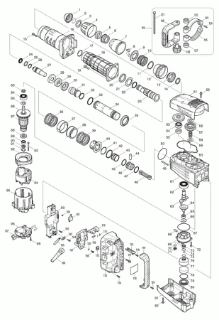 Фото Makita Цилиндрическая направляющая отбойный молоток Makita HM1214C рис.(35)