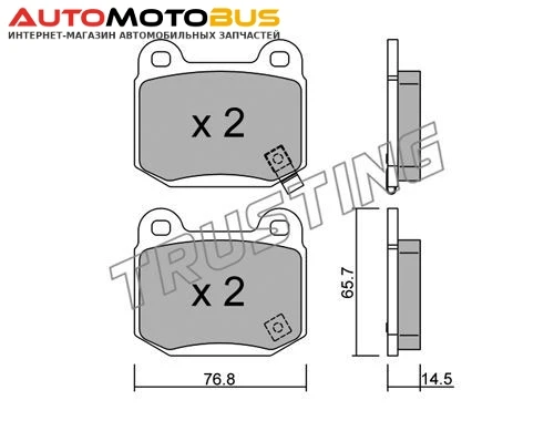 Фото Комплект тормозных дисковых колодок TRUSTING 755.0