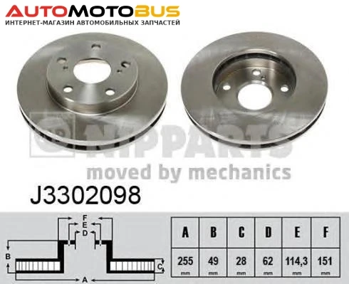 Фото Диск тормозной Nipparts J3302098